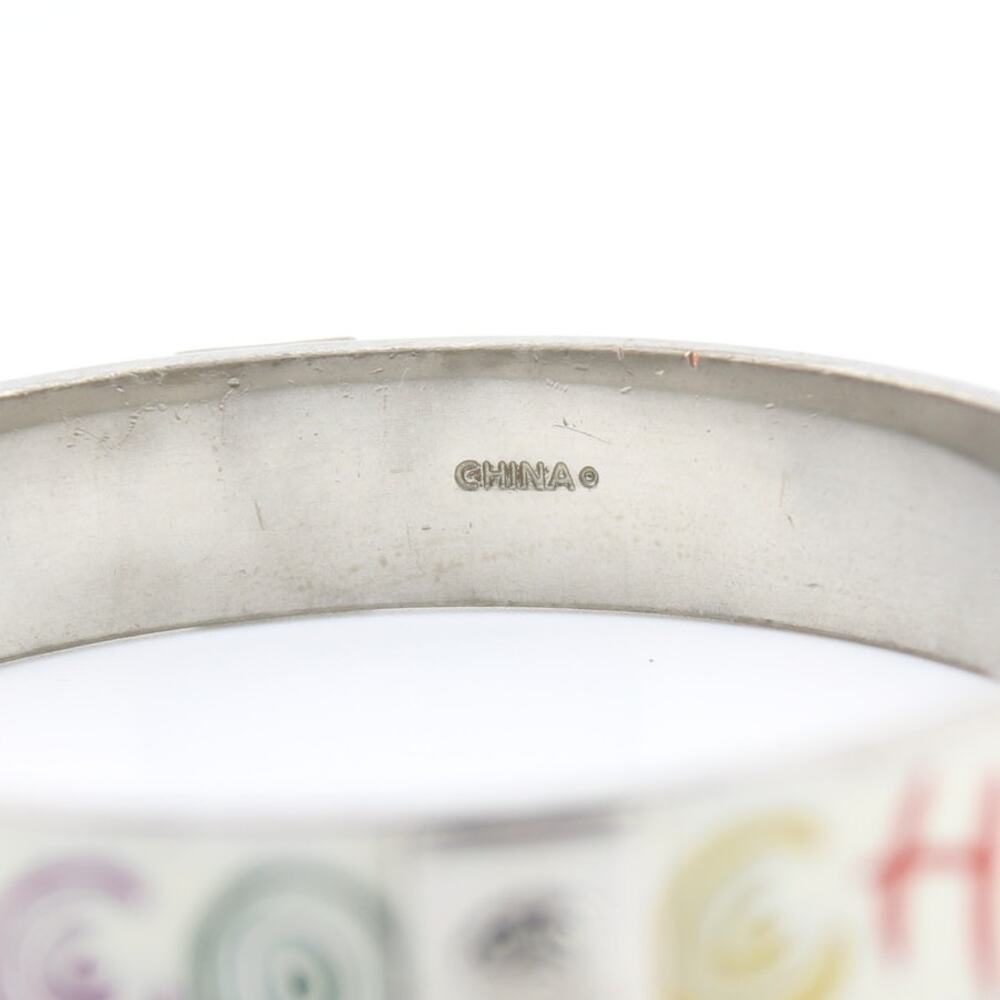 Coach Multicolor Signature Enamel Bangle Bracelet Silver Tone - Picture 5 of 7